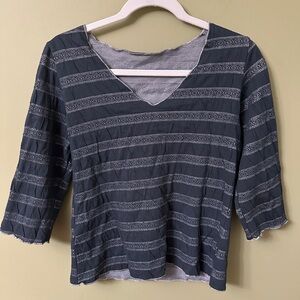 Surrealist‎ Brand Vintage Women's Black and Gray Striped Top Y2K 90s Boho